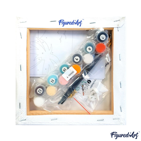 Mini Paint by numbers 8"x8" framed - Winter Shopping