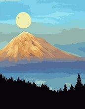 Load image into Gallery viewer, paint by numbers | Mountain and Full Moon | easy landscapes mountains | FiguredArt