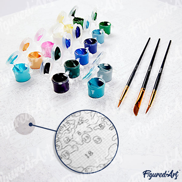 paint by numbers | Pink & White Peonies | advanced flowers | FiguredArt
