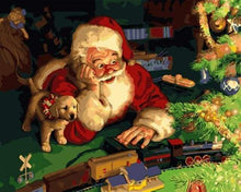 Load image into Gallery viewer, paint by numbers | Santa and Puppy | animals christmas dogs easy | FiguredArt