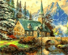 Load image into Gallery viewer, paint by numbers | Old house near the Mountain | advanced landscapes | FiguredArt