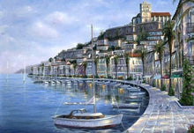 Load image into Gallery viewer, paint by numbers | Port at the end of Day | cities intermediate | FiguredArt