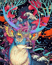 Load image into Gallery viewer, paint by numbers | Modern Christmas Reindeer | animals christmas deer intermediate | FiguredArt
