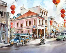 Load image into Gallery viewer, paint by numbers | Lantern street | cities intermediate | FiguredArt