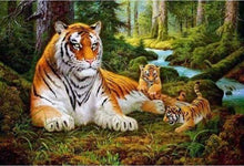 Load image into Gallery viewer, paint by numbers | Tiger family in the Woods | advanced animals tigers | FiguredArt