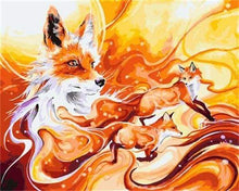 Load image into Gallery viewer, paint by numbers | Three Foxes | animals foxes intermediate | FiguredArt