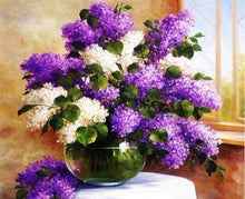 Load image into Gallery viewer, paint by numbers | Purple Vase with Flowers | advanced flowers | FiguredArt