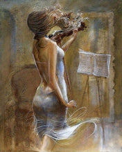 Load image into Gallery viewer, Paint by numbers | Beautiful Violinist | advanced music nude | Figured'Art