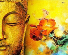 Load image into Gallery viewer, paint by numbers | Face of Buddha and Flowers | advanced flowers portrait religion | FiguredArt