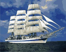 Load image into Gallery viewer, paint by numbers | White Sailboat | easy ships and boats | FiguredArt