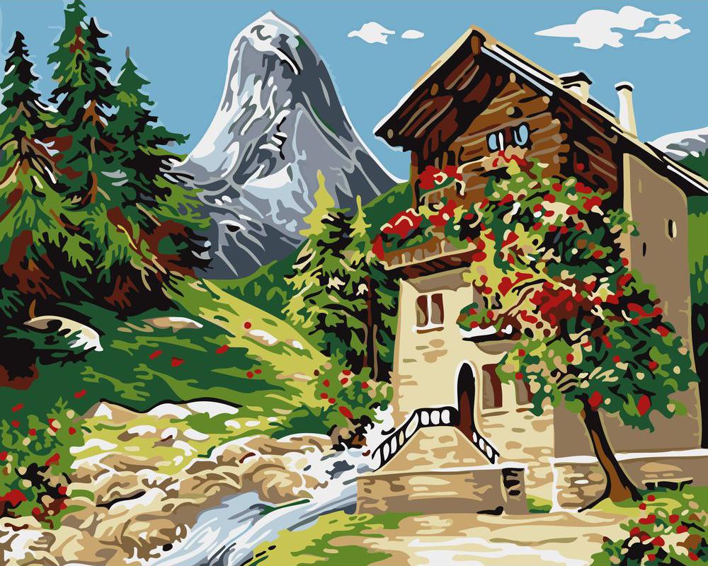 Paint by numbers | Chalet by the river | intermediate new arrivals landscapes | Figured'Art