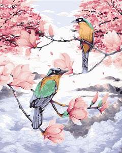 Paint by numbers | Birds on branches in the high altitude mountains | animals advanced new arrivals birds | Figured'Art