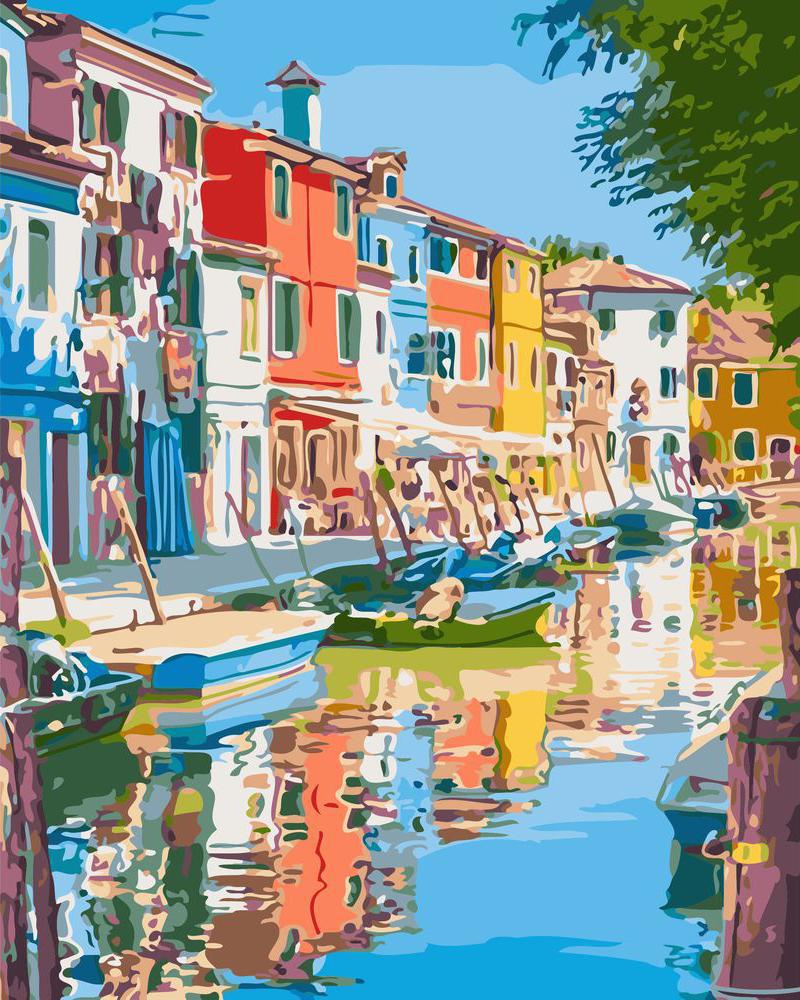 Paint by numbers | Peaceful water canal in the city | advanced new arrivals cities | Figured'Art