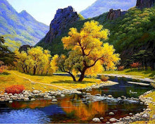Load image into Gallery viewer, paint by numbers | peaceful river in the mountain | new arrivals landscapes mountains advanced | FiguredArt