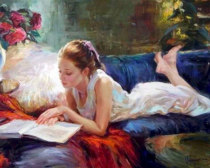 paint by numbers | young woman reading | new arrivals romance easy | FiguredArt