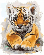 Load image into Gallery viewer, paint by numbers | pretty baby tiger | new arrivals animals tigers advanced | FiguredArt