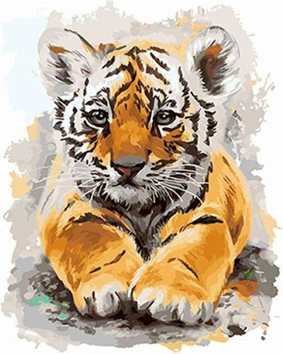 paint by numbers | pretty baby tiger | new arrivals animals tigers advanced | FiguredArt