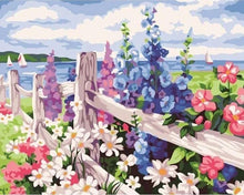 Load image into Gallery viewer, paint by numbers | flowers and seaside background | new arrivals landscapes flowers easy | FiguredArt