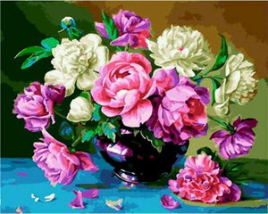 paint by numbers | colorful peonies | new arrivals flowers easy | FiguredArt