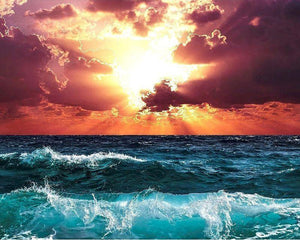 paint by numbers | waves and beautiful sky | new arrivals landscapes intermediate | FiguredArt