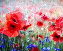 Load image into Gallery viewer, paint by numbers | poppies and blue flowers | new arrivals flowers intermediate | FiguredArt