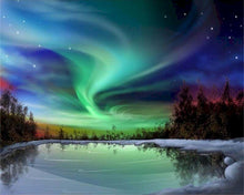 Load image into Gallery viewer, paint by numbers | aurora borealis and lake | new arrivals landscapes easy | FiguredArt