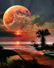 Load image into Gallery viewer, paint by numbers | full moon and beach front | new arrivals landscapes easy | FiguredArt