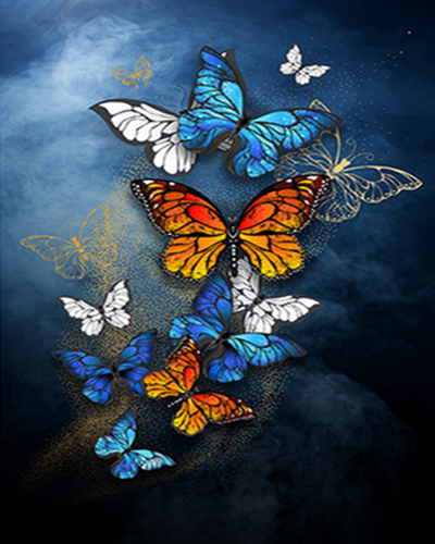 paint by numbers | multicolor butterflies | new arrivals animals butterflies intermediate | FiguredArt