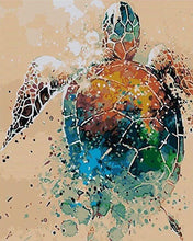 Load image into Gallery viewer, paint by numbers | turtle design | new arrivals animals turtles advanced | FiguredArt