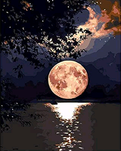 paint by numbers | moon reflection on the lake | new arrivals landscapes easy | FiguredArt