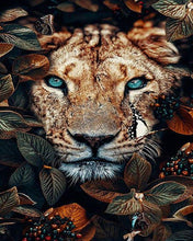 Load image into Gallery viewer, paint by numbers | panther hiding | new arrivals flowers animals panthers advanced | FiguredArt
