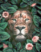 Load image into Gallery viewer, paint by numbers | lion and flowers | new arrivals animals lions flowers advanced | FiguredArt