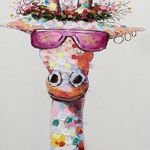 Pop Art Giraffe with Glasses