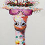 Pop Art Giraffe with Glasses