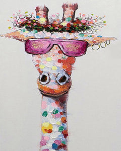 Pop Art Giraffe with Glasses