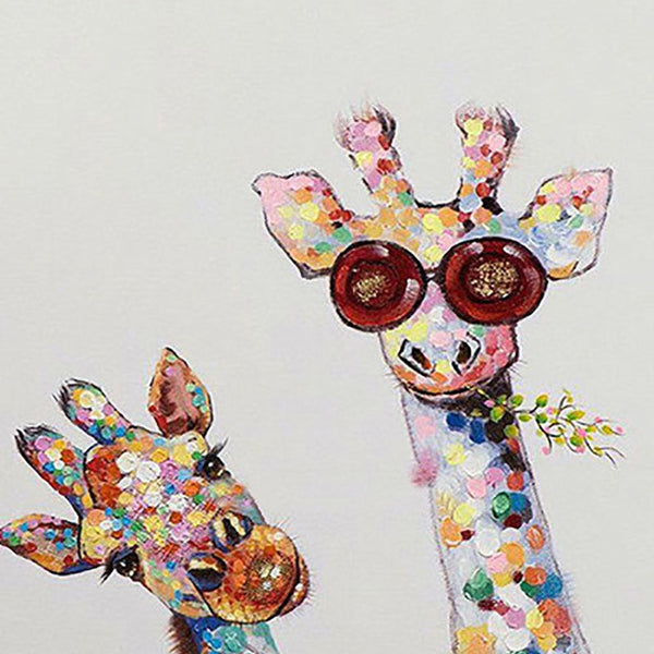 Duo of Pop Art Giraffes