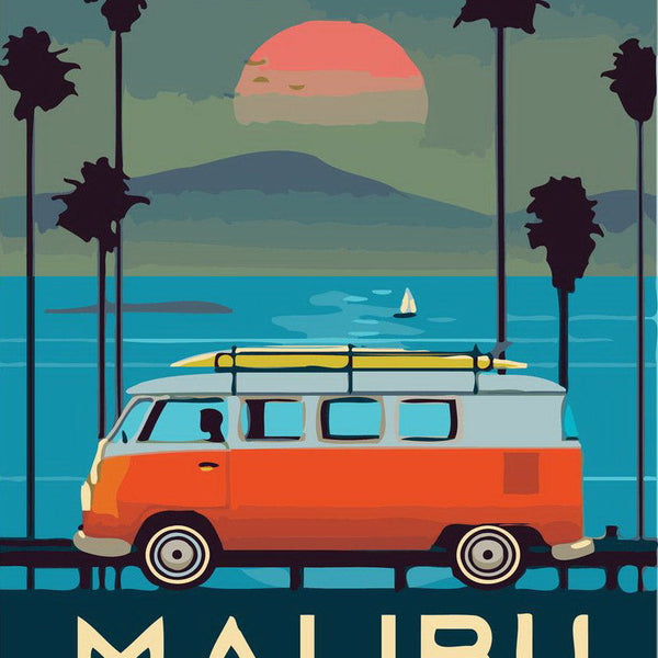 Travel Poster Malibu California