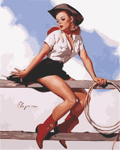 Load image into Gallery viewer, Vintage Pin-up with Lasso