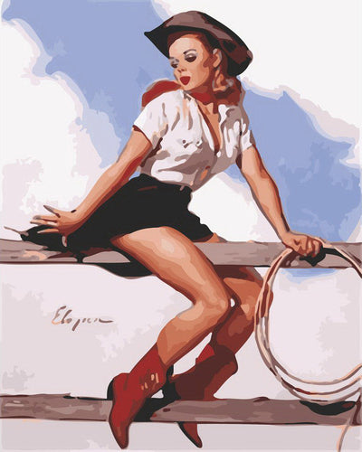 Vintage Pin-up with Lasso