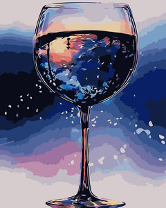 Paint by Numbers - Horizon reflection in a glass