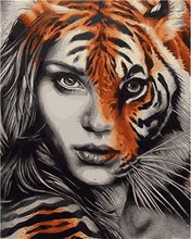 Load image into Gallery viewer, Paint by numbers | The Tiger Woman | animals intermediate portrait tigers | Figured&#39;Art