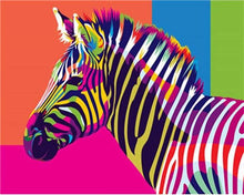 Load image into Gallery viewer, Paint by numbers | Pop Art Zebra | animals easy Pop Art zebras | Figured&#39;Art