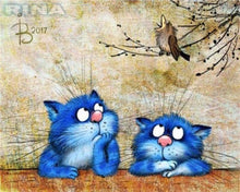 Load image into Gallery viewer, Paint by numbers | Small blue cats | animals cats advanced | Figured&#39;Art