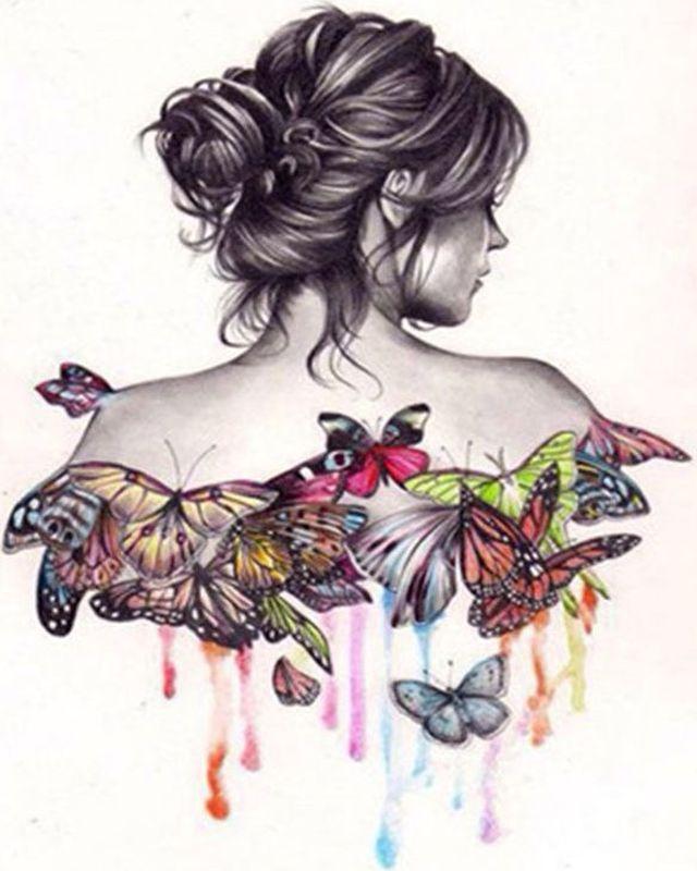 Paint by numbers | Butterfly back | animals easy butterflies | Figured'Art