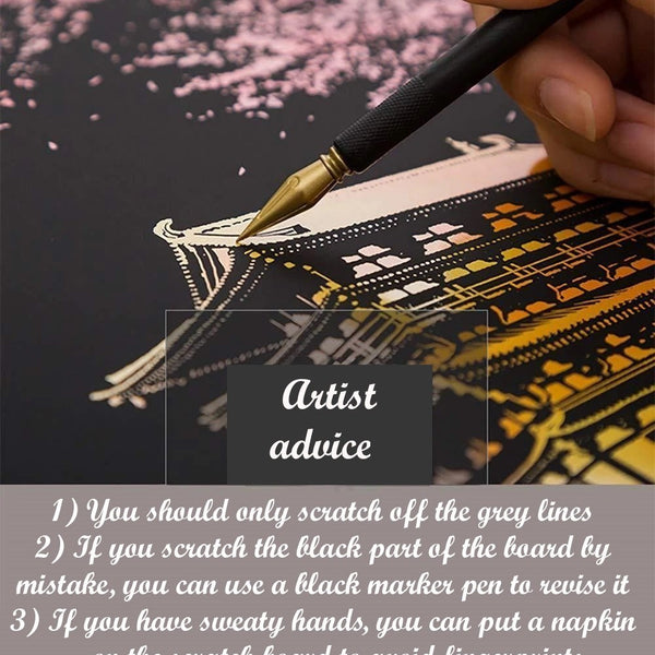 Scratch Painting - Hong Kong by night