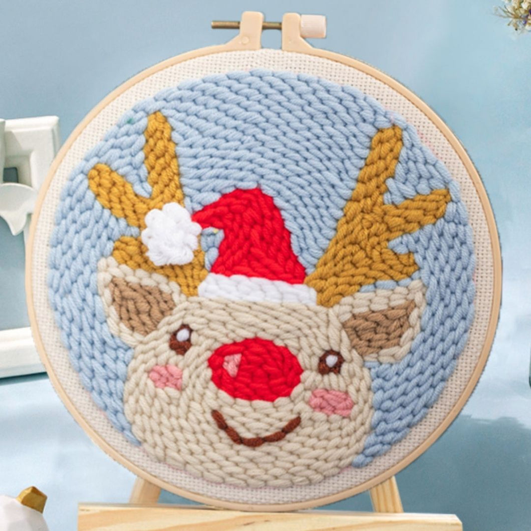 Punch Needle Kit - Red Nose Reindeer