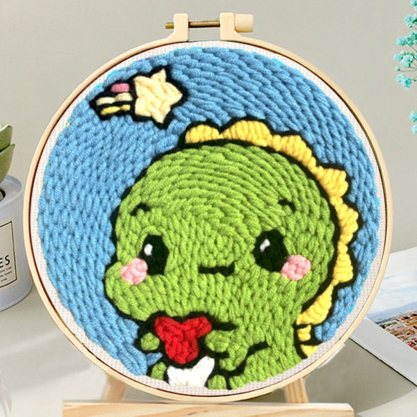 Punch Needle Kit - Baby Dragon with a Red Heart