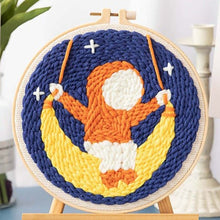 Load image into Gallery viewer, Punch Needle Kit - Swinging on a Crescent Moon