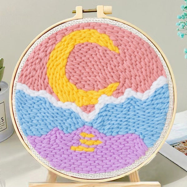 Punch Needle Kit - Crescent Moon at Dusk