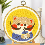 Punch Needle Kit - Kitty Dali with Bubble Tea